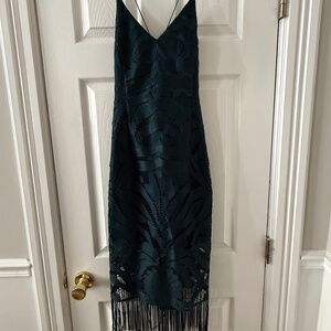 Green “TwoSisters The Label” Lace and Fringe and Lace Dress